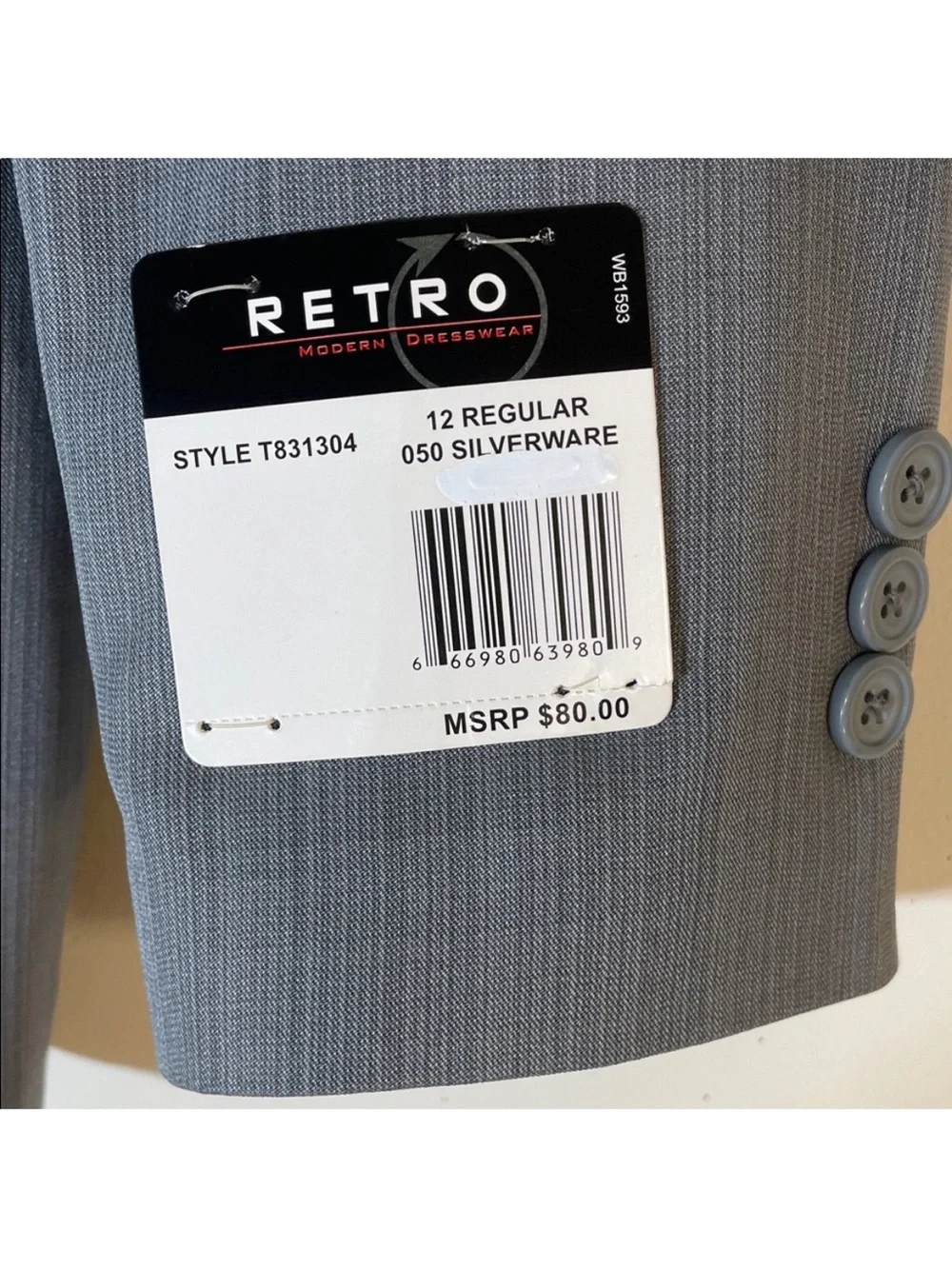 Retro Boy’s Three-Button Blazer. Boy's 12 Regular. NWT.